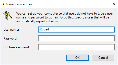 Como ignorar o Windows 10 Tela de login e entre automaticamente na sua conta de usuário 3