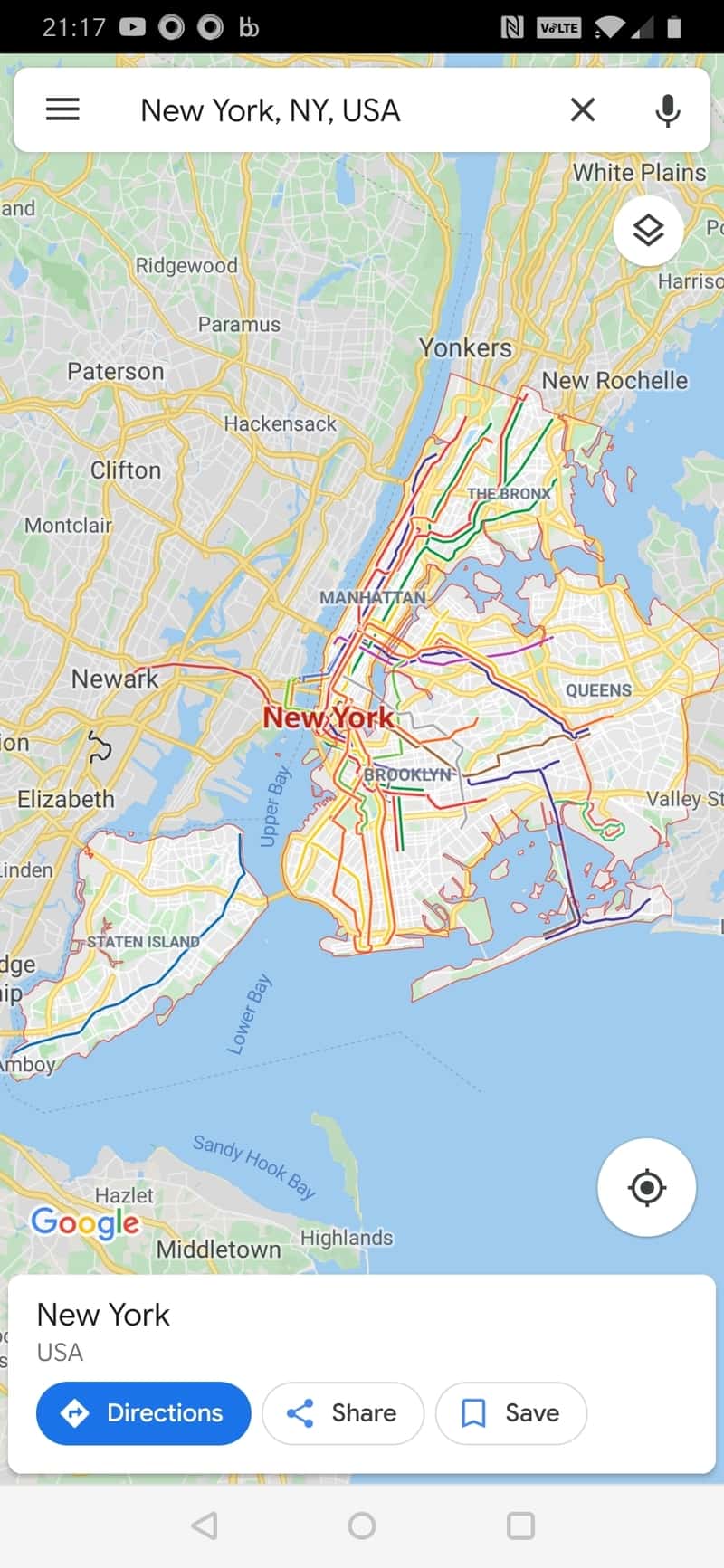 Tela do Google Maps para Android "size =" (largura máxima: 800px) 100vw, 800px