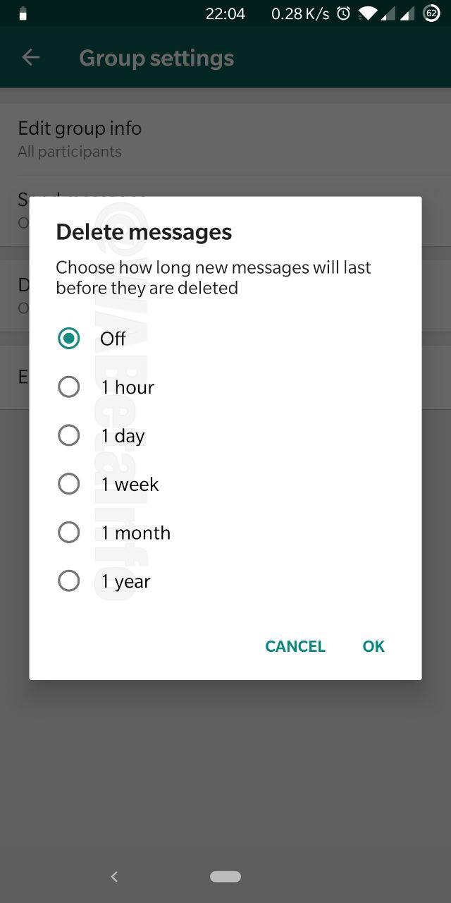 whatsapp novidade mensagens apagar espaço