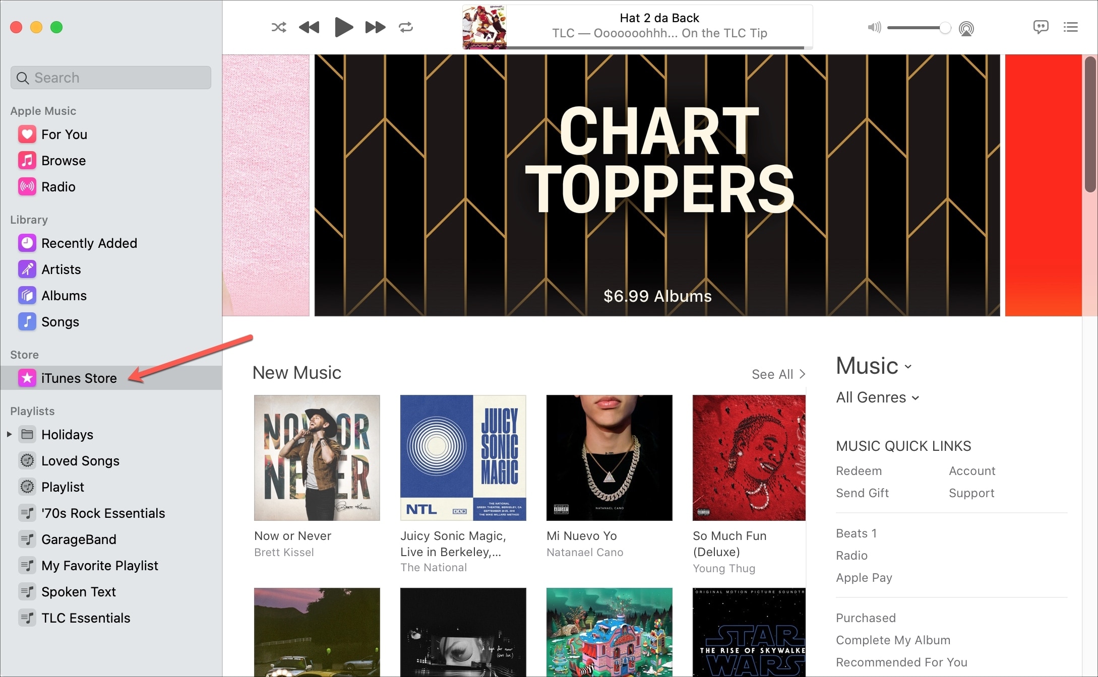 iTunes Store em Música no Mac
