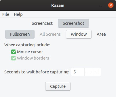 8  Ferramentas de captura de tela do Linux Kazam