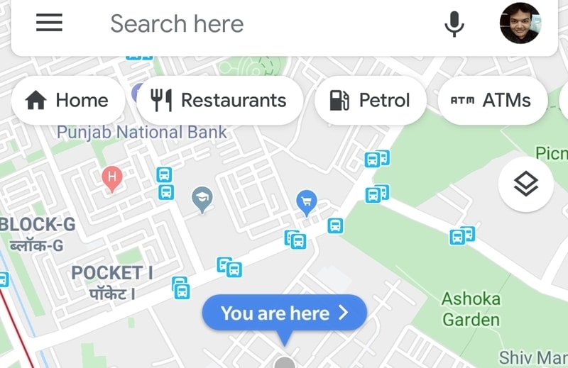 Tela do Google Maps