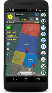 Planímetro - medida da área GPS | levantamento de terras no mapa Screenshot