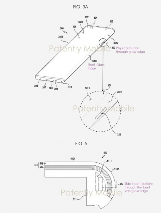 Patente de ecrã 'cascata' registada pela Samsung.