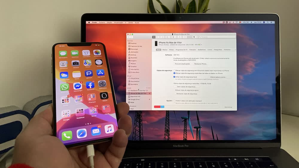 Como fazer cópia de segurança do iPhone ou iPad no Mac no MacOS Catalina com o Finder