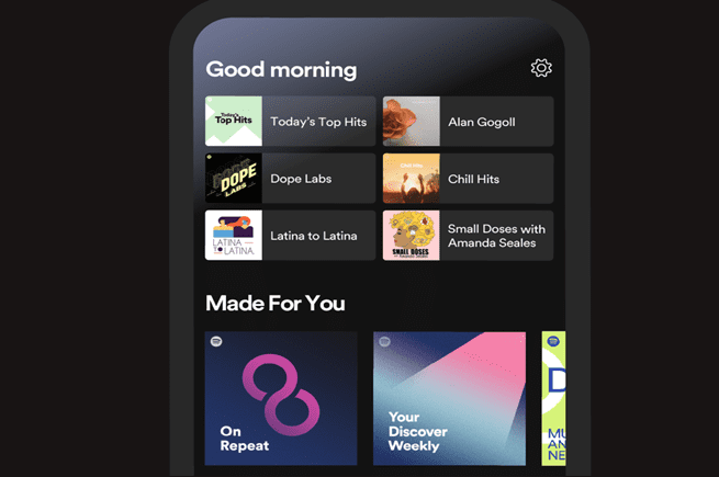 Spotify atualiza o visual.  A nova tela inicial facilita o acesso às suas músicas favoritas